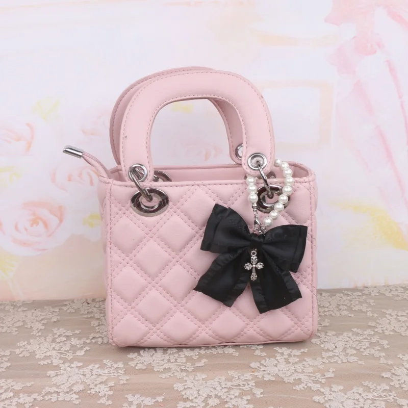 Sweet Cute Japanese Style Ladies' Pendant Fashion All-Match Bow Beaded Pearl Pendant Handmade Suitcase Accessories for Women