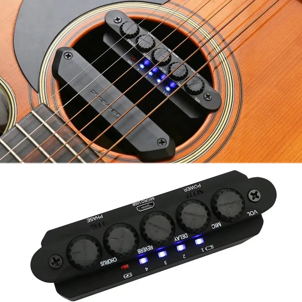 Skysonic Acoustic Guitar Resonance Pickup w/ Mic Delay Reverb