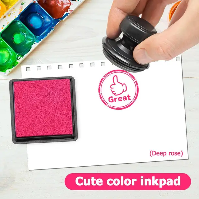 Fingerprint Square Inkpad for DIY Scrapbook Card Paper Craft Stamp (Rose) 2