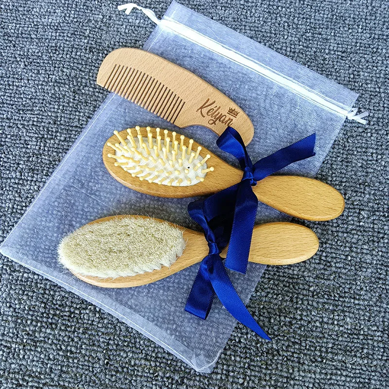 Personalized Baby Gift Newborn Hair Brush and Comb Baby Keepsake Wood Bristle Toddler Comb Shower Gift baby hair brush comb