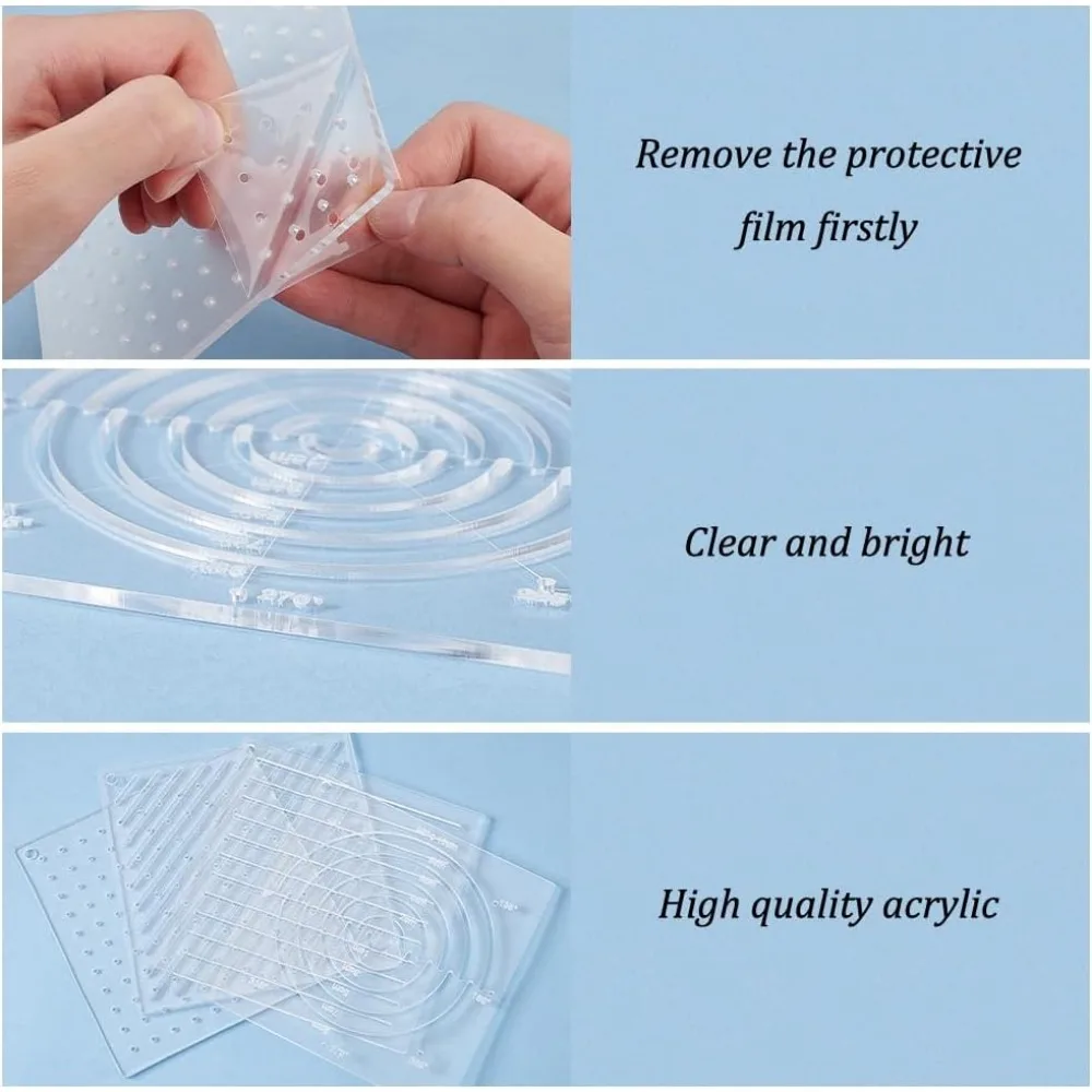 Acrylic Sashiko Stencil 4Pcs