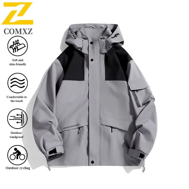 EiAO Jacket Couple's All-Weather Windproof Waterproof Thermal Hooded Outdoor Coat for Hiking Camping Fishing Multi-Scenario Wear