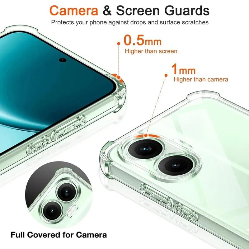 Airbag Soft Silicone Shockproof Transparent TPU Phone Case - Clear Bumper Cover