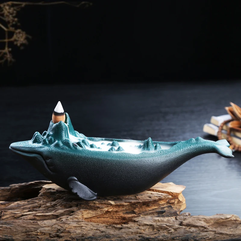 

Cute Backflow Incense Holder Modern Ceramic Water Fountain Smoke Incense Holder Diffus Air Freshen Porta Incienso Home Decor