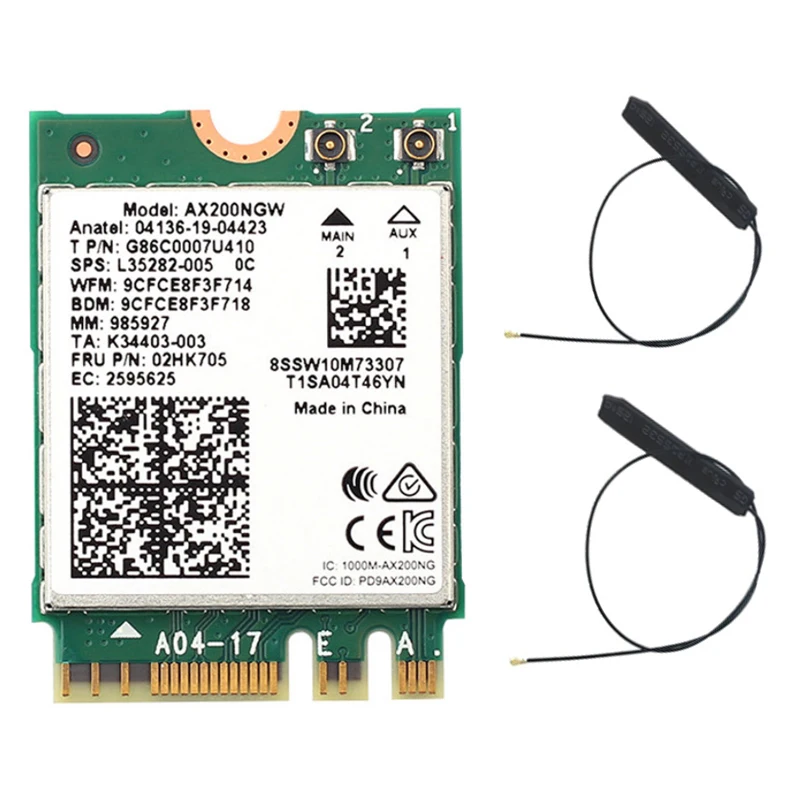 Banda Dupla 2.4gbps Intel Wi-fi 6e Ax200 Ax200ngw 802.11ax ac Mu-mimo 2x2 Wifi Módulo Ngff M.2 Bluetooth 5.1 Placa de Rede - Imagem 6