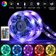 

LED Strip RGB 2835/5050 SMD Light Remote Infrared Bluetooth Control Flexible Diode Lamp Tape Backlighting USB 60LED/M 5M-30M