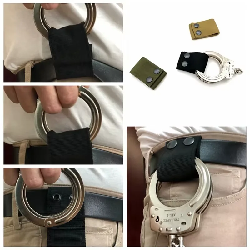 Heavy Duty Nylon Tactical Handcuff Holder with Double Snap Slide-On Design