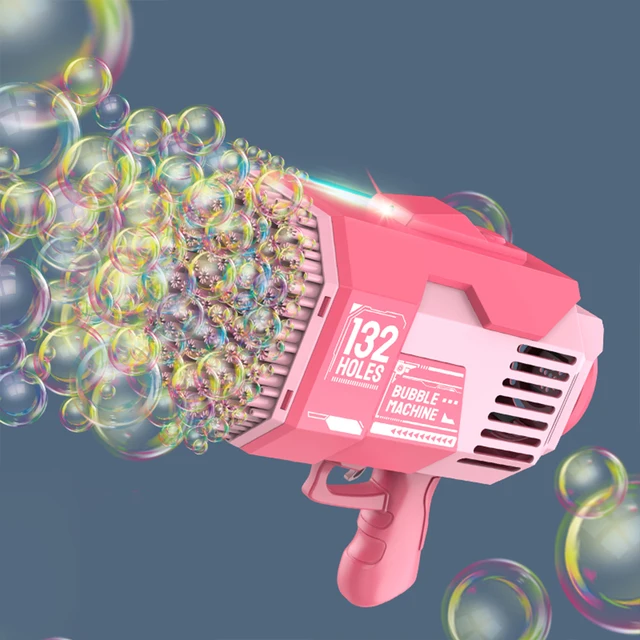 Hot Gatling Bubble Gun Toy 132/69/64/44Hole Charging Electric Automatic Bubble Machine Summer Outdoor Soap Water Children Toys 4