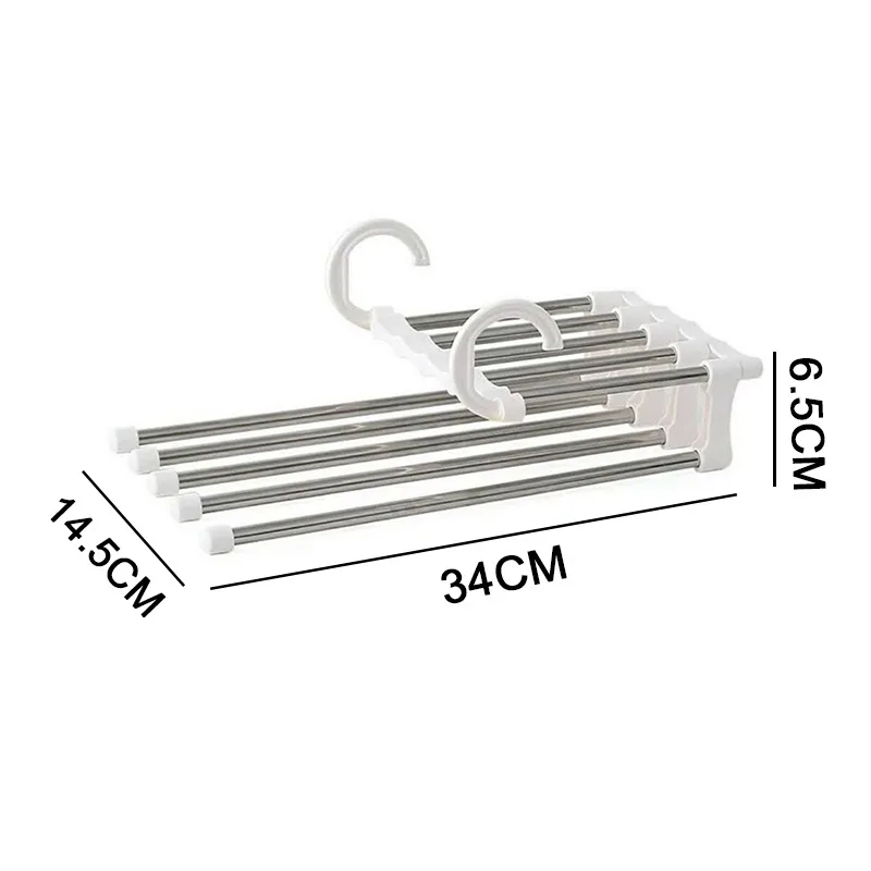 Multi-functional 9 in 1 Trouser Storage Rack Closet Organizer Adjustable Pants Tie Storage Shelf Stainless Steel Clothes Hanger