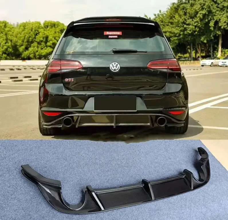 

Fits For Golf 7 7.5 2018-2022 High Quality Carbon Fiber Rear Bumper Diffuser Splitters Protector Cover