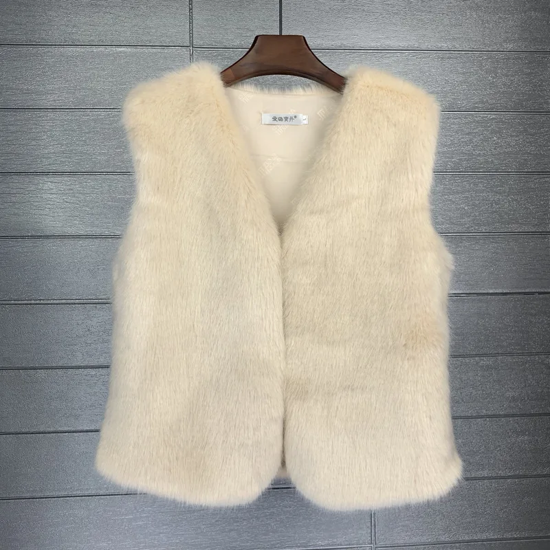 Fine Little Fox Fur Mink Fur Imitation Fur Fur Coat Women's Short Vest Autumn and Winter