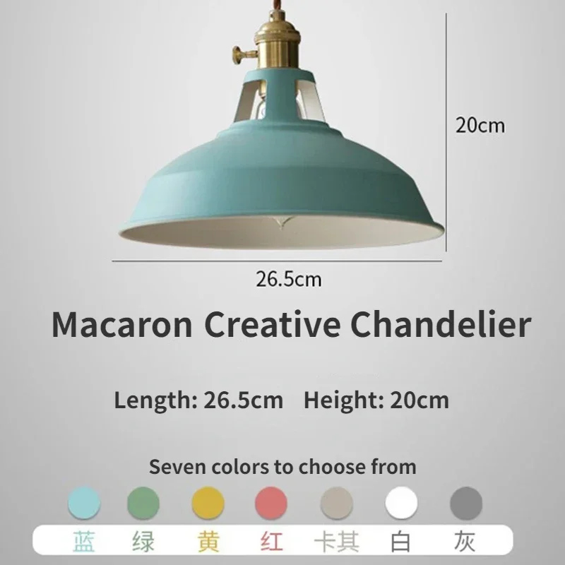 Lámpara colgante Retro Industrial, lámpara de techo colorida para restaurante, cocina y hogar, pantalla de luz colgante Vintage, lámparas decorativas