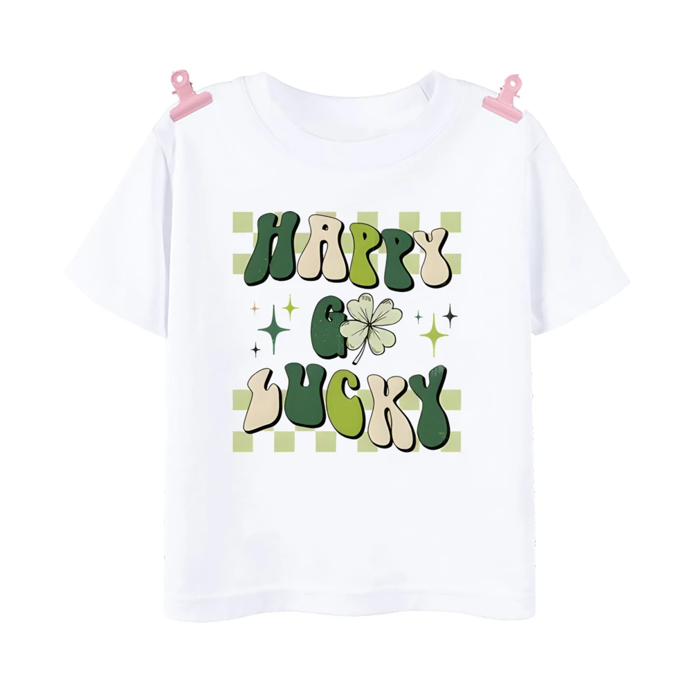 Rainbow Lucky Print Kids Shirts St. Patrick's Day Party Boys Girls Outfit T-shirt Holidy Child Short Sleeve Tops Toddler T Shirt 3