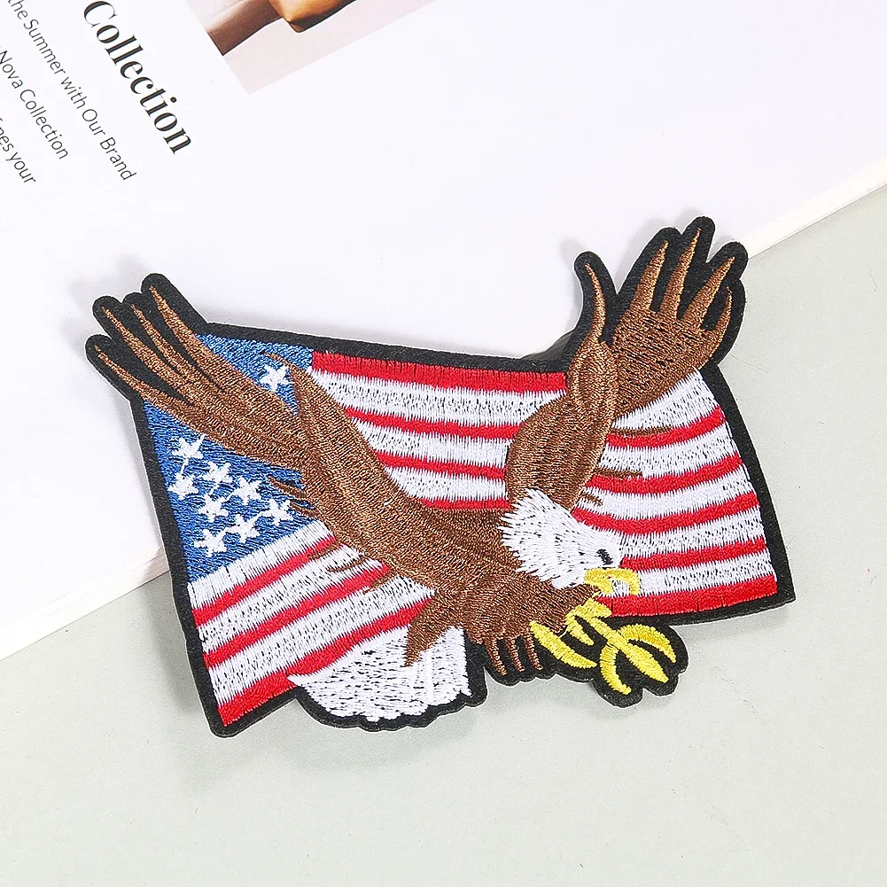 2 Stück gestickte amerikanische Flagge Adler Aufkleber taktische Abzeichen benutzer definierte Eisen auf Transfers für Kleidung DIY Näh zubehör Handwerk