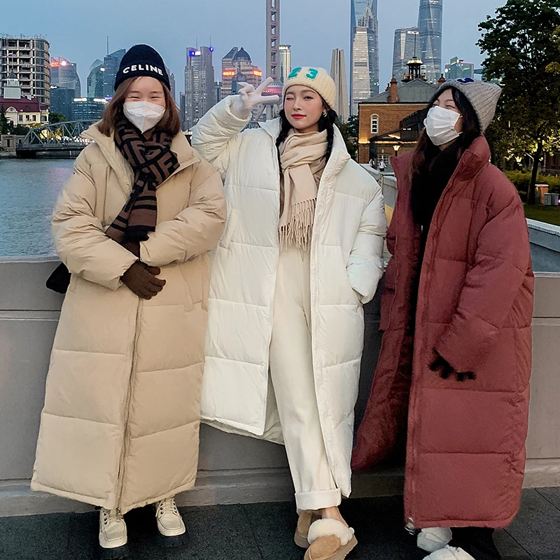 

Women's Cotton-Padded Long Parkas Korean Fashion Thicken Warm Jackets Casual Coats Ladies Streetwear Autumn Winter New