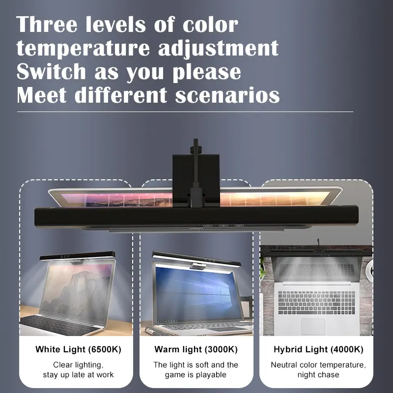 Computer Screen Clip Light Asymmetric Light Dormitory Eye Protection Desktop Computer Laptop Monitor Screen Hanging,computer screen light