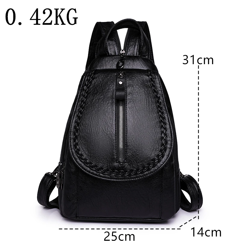 Women High Quality Soft Leather Backpack Ladies Shoulder Bag