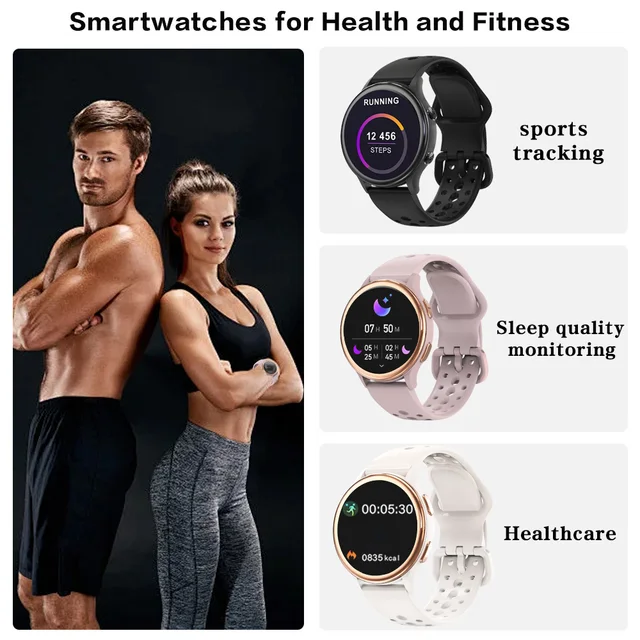 Smart Watches for Women [400+Watch Faces/Calls/Female Health], 1.27 3