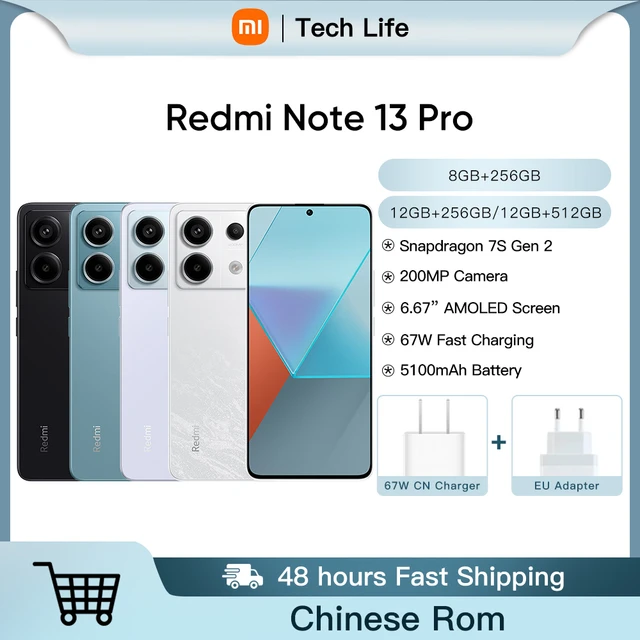 Xiaomi Redmi Note 13 Pro 5G Global Version Smartphone 6.67 AMOLED display  Snapdragon 7s Gen 2 200MP OIS Camera 67W Charge - AliExpress