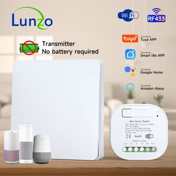 สมาร์ท Wifi สวิตช์ไร้สาย RF433 Self-Powered Push ปุ่มแผงรีโมทคอนโทรลสวิตช์ไฟสวิตช์ผนังกันน้ํา 1