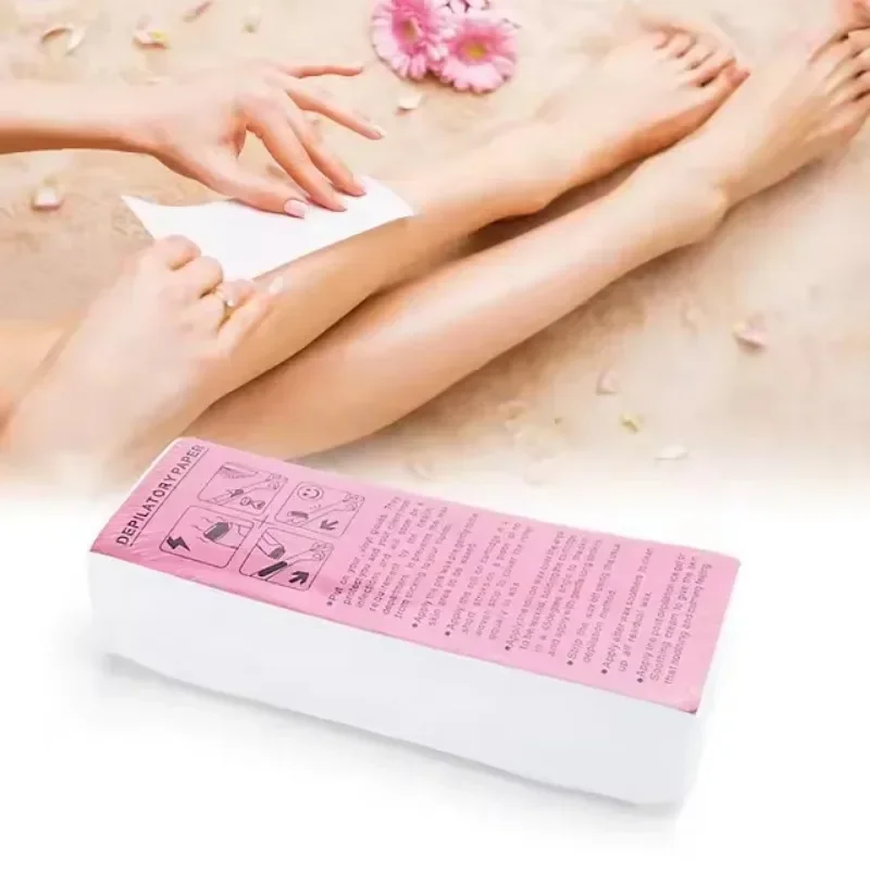 100pcs Women Men Hair Removal Wax Paper Nonwoven High Quality Body Leg Arm Hair Removal Epilator Wax Strip Paper Roll 3
