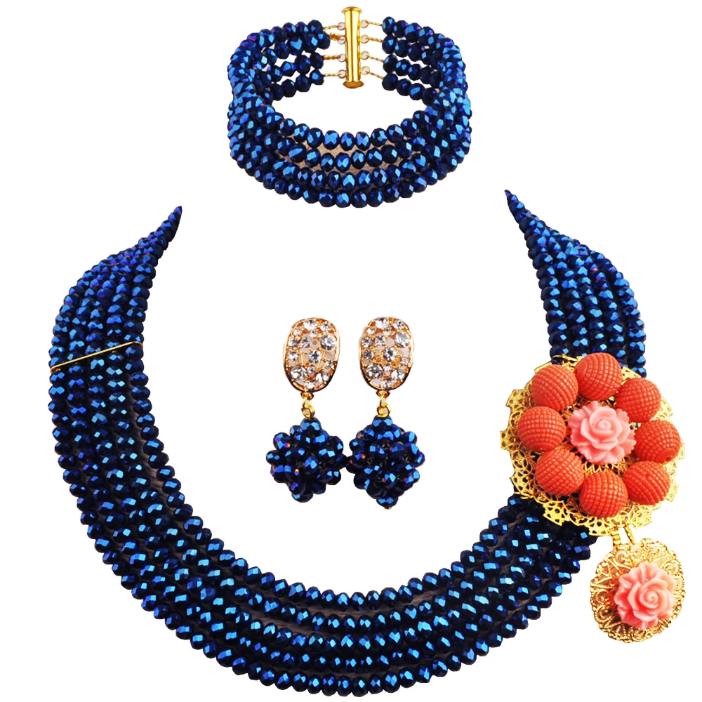 

Women Necklace Fashion Jewelry Set Nigerian Wedding Beads African Jewelry Set for Women