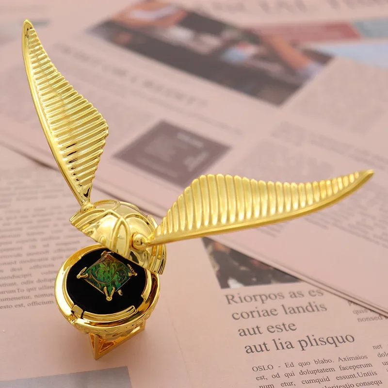 

HP Potters Copper Plated Gold Jewelry Organizer Snitch Ball Pendant Ring Box Storage Holder Couple Wedding Gift Removable Wings