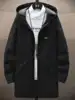 Men's Sli Mid-Length Thin Hooded Jaet Trendy Coat Haome Top Summer Season Slim Fit Single Button Closure Other Material