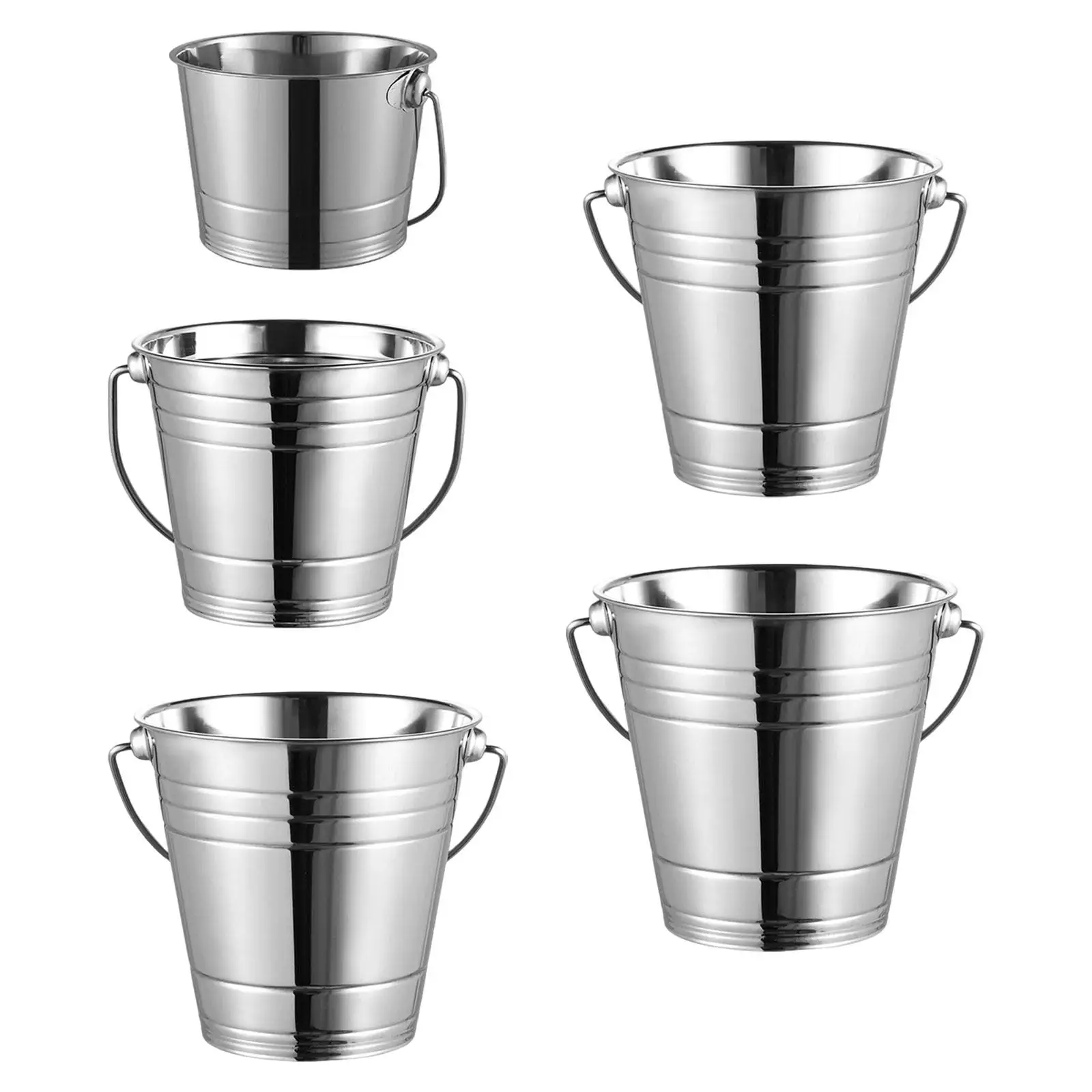 Ice Bucket Heavy Duty French Fries Container Metal Ice Pail for Home Restaurant Summer Vacation Buffet Outdoor Activities