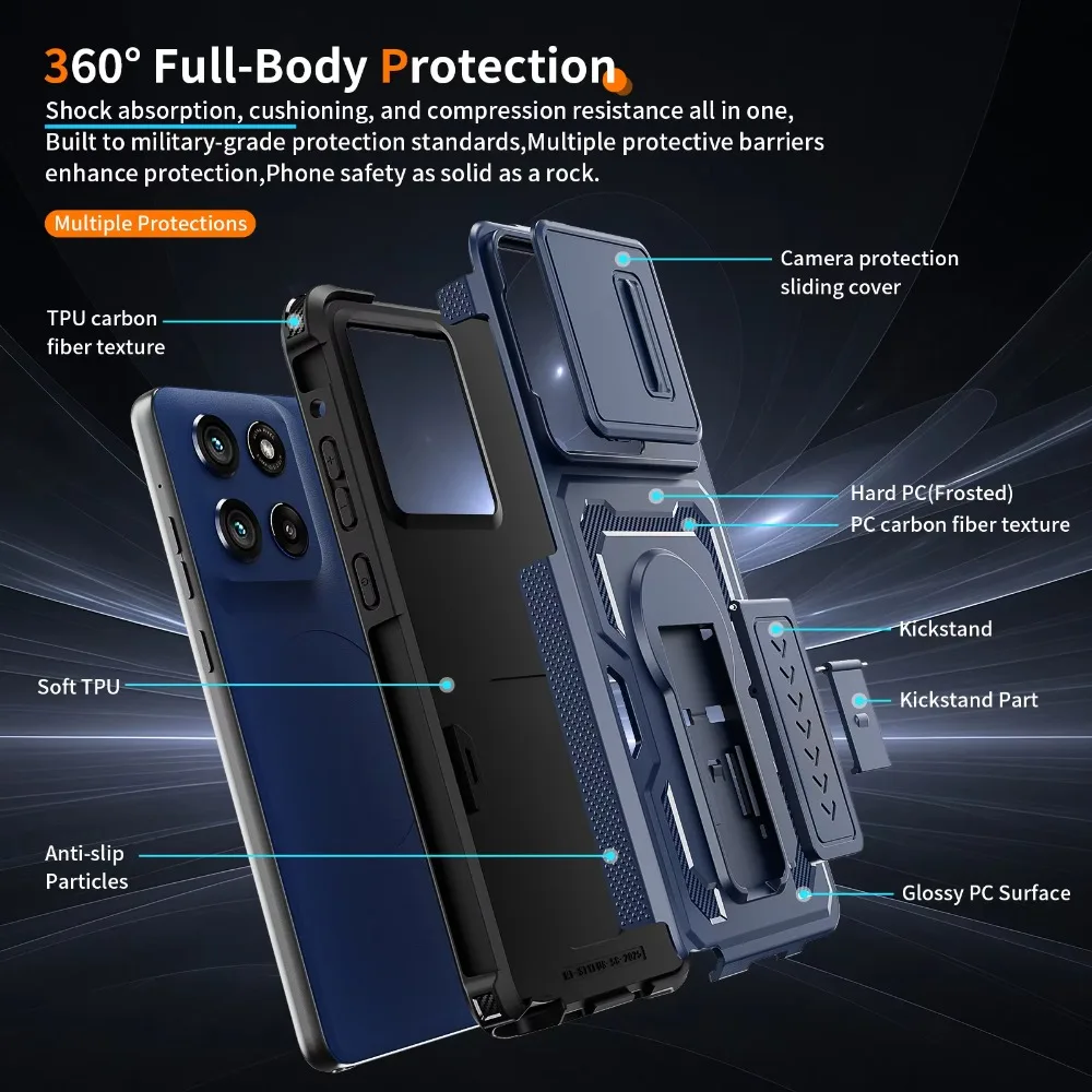 Armor Fold Stand Anti-Drop Case with Camera Lens Protection Cover