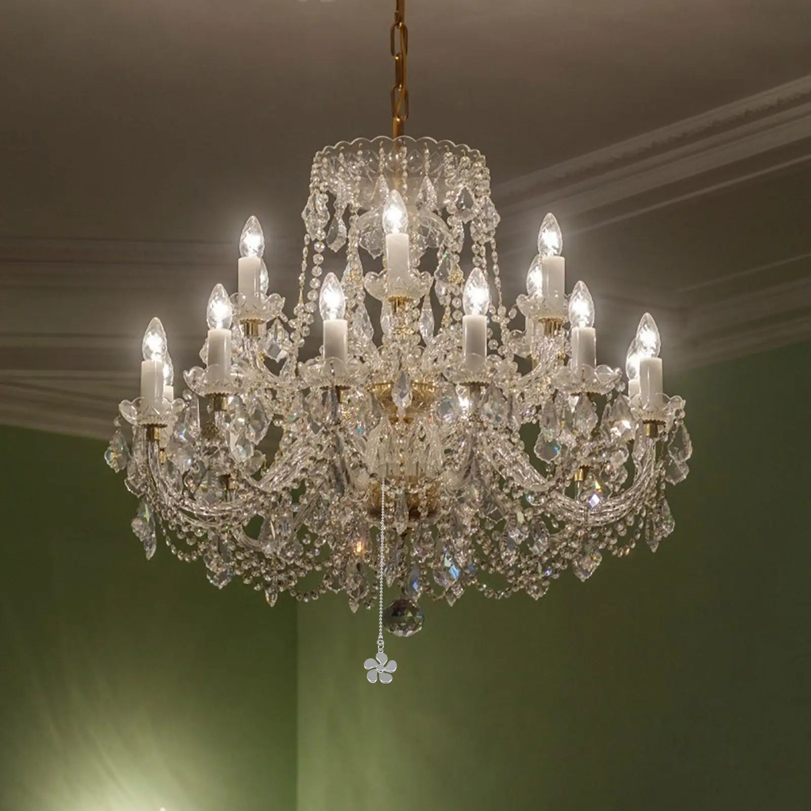 2 Pcs Fan Light Pendant Ceiling Pull Chain Chandelier Accessories Beaded Ball Zinc Alloy Extension