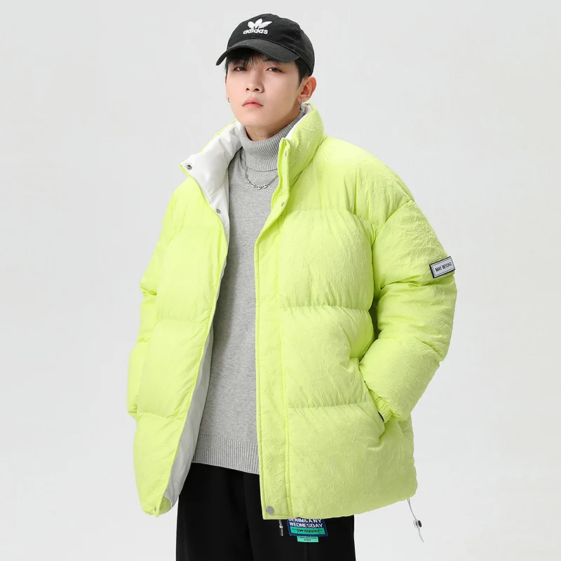 CAAYU 2022 Winter Down Jacket Men's Fashion Harajuku Oversized Body Warmer Coat Japanese Streetwear Windproof Outwear Coat Male