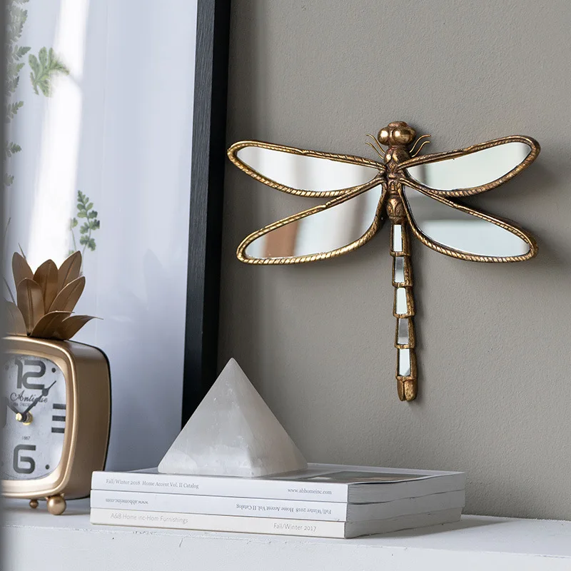 Butterfly Wall Hanging Insect Mirror Background Wall Mirror Metal Retro Insect Wing Dragonfly Butterfly Modern Home Decoration 3