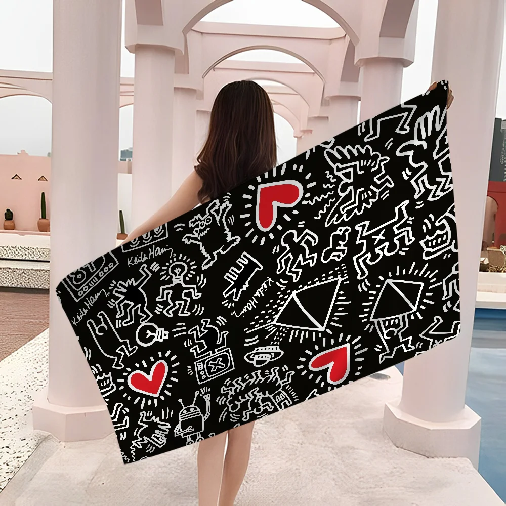 Keiths Haring Beach Towel For Kids Personalized Bath Towel Pool Towel Vacation Gift Picnic Towel Party Gift 6