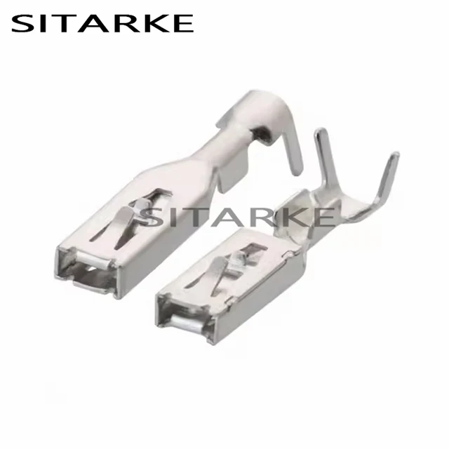 หมุดตัวต่อไฟหน้าปลายสายไฟอัตโนมัติซีรีย์2.8สำหรับการดัดแปลงโดยเฉพาะ100ชิ้นสำหรับ Benz DJ625B-2.8 * 0.8A 1