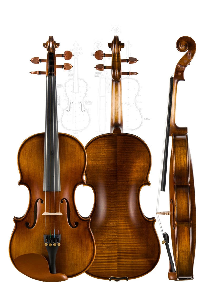 Christina V02 Violin 4/4 3/4 1/2 1/4 1/8 Matte Italian Retro Beginner children's solid wood Handmade Violino Stringed instrument acoustic violin