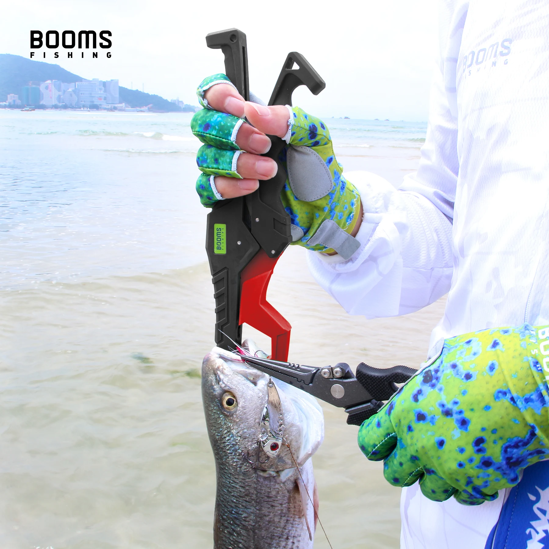 Booms Fishing Glass Fiber Fish Gripper with Lanyard Anti-Rust Anti-Corrosion Grabber Keeper Safer For Fish fishing tackle fishing tools fishing tool fishing gripper