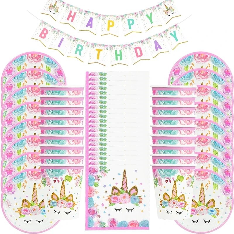 1Set Rainbow Unicorn Balloon 32 inch Number Foil Balloons 1st Kids Unicorn Theme Birthday Party Decorations Baby Shower Globos 6