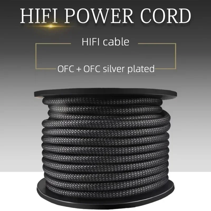 5m High Quality Audio OFC Power Cable Silver Plated Power Wire DIY Amp CD DVD Player Speaker Amplifier AC Cord