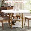Dining Table Kitchen Tables for Dining Room, 4 People Round Dinner Table with Storage Shelves for Dining Room Kitchen Living 5