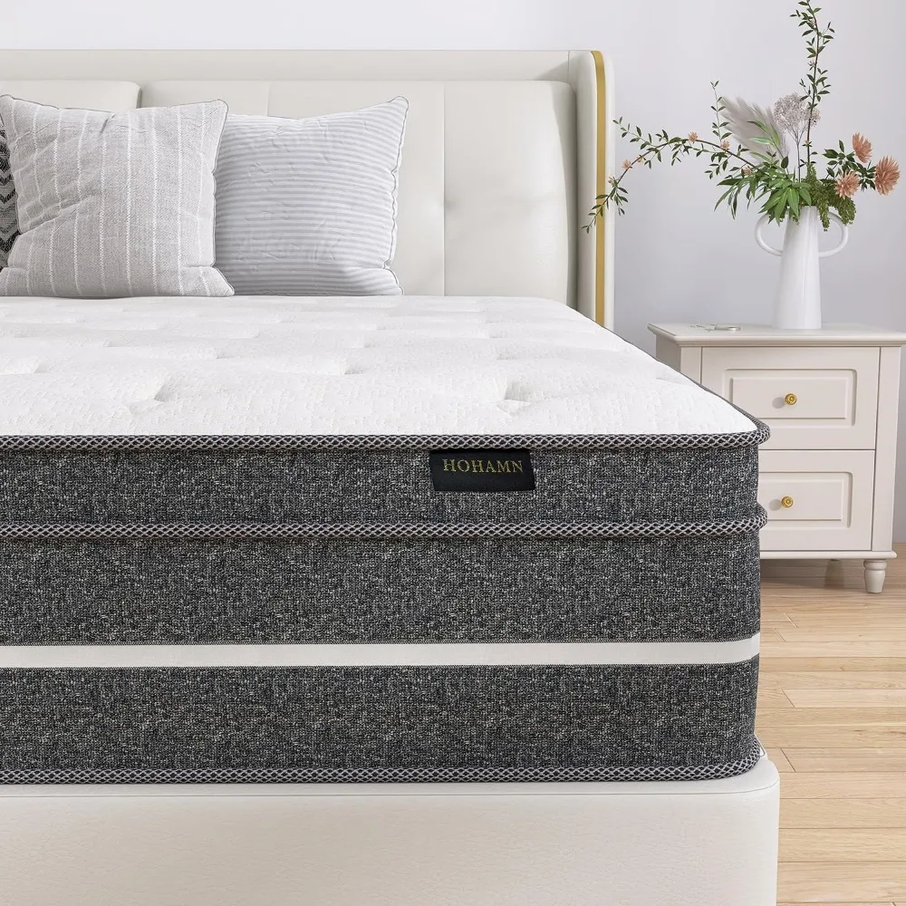 

Queen Size Mattress, 12 Inch Hybrid Mattress in a Box, Queen Mattress Foam and Individually Wrapped Pocket Coils