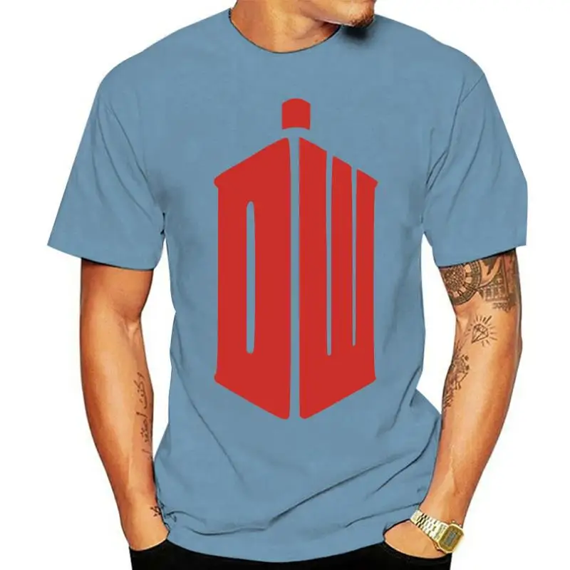 T-Shirt Dr Who Bianca Con T-Shirt Rossa Dw 100% Cotone Di Bmf Apparel