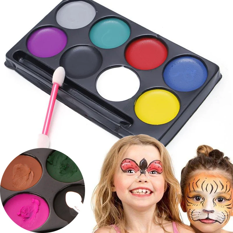 

8 Color Non-toxic Face Body Painting Tasteless Body Art Paint Makeup Halloween Party Safe Oily Paints with Drama Cosplay Makeup
