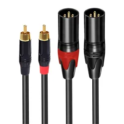 Dual Lotus 2RCA to Dual XLR Audio Cable for Superior Sound Quality (2RCA to 2 XLR Male)