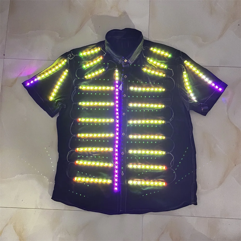 

Magicool Full Color Led Costumes Dance Show Lighting Shirt Bar DJ Waiter Clothes Stage Performance Jacket Luminous Suit