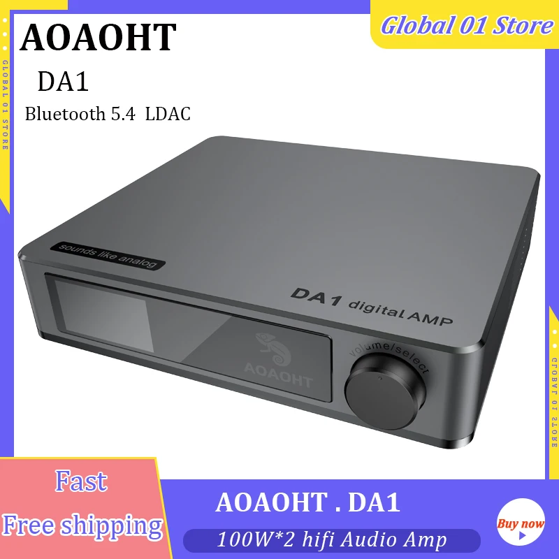 AOAOHT DA1 100W×2 オーディオパワーアンプ クラスD HiFi デジタル