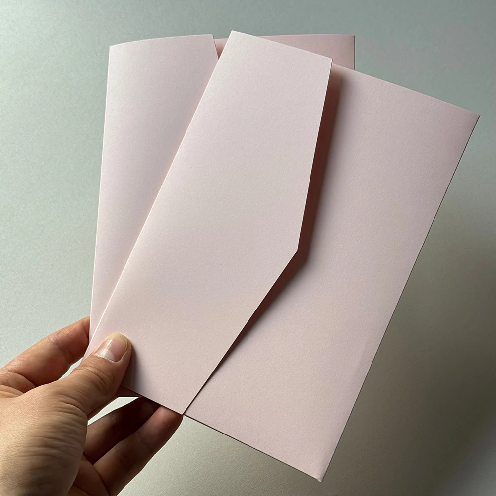 20 or 25pcs Blank Pocketfold Card Invitation DIY wedding paper envelope，DIY invitation,invitation,light pink
