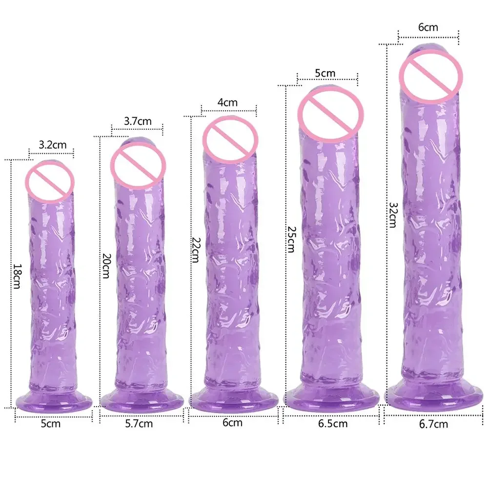 Translucent Soft Jelly Big Dildo Realistic Fake Dick Penis Butt Plug Sex Toys for Woman Men Vagina Anal Massage
