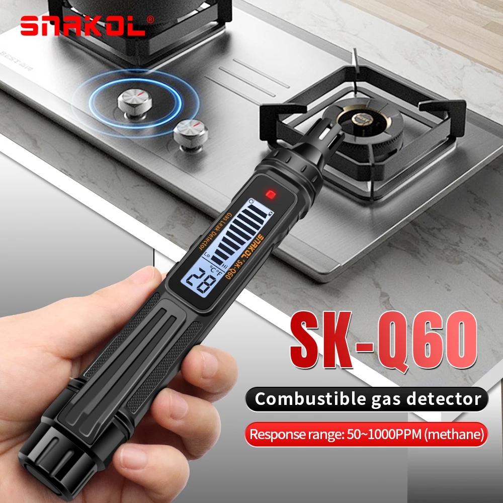 

SNAKOL Gas Leak Detector Combustible Gas Detector With Audible and Visual Alarm For Natural Methane Household Industrial Tools