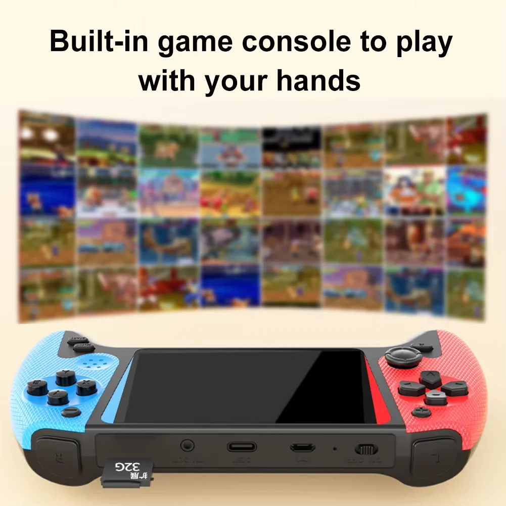 Retro Gaming Console with 3.5-Inch Screen and Built-in Games